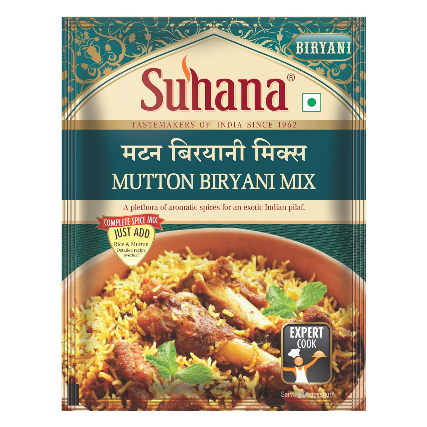 Suhana Mutton Biryani Spice Mix 50 g Pouch Pack Of 3 Easy Homemade Restaurant Style Aromatic Mughlai Flavor Blend
Suhana Mutton Biryani Spice Mix 50 g Pouch Pack Of 3 Easy Homemade Restaurant Style Aromatic Mughlai Flavor Blend
