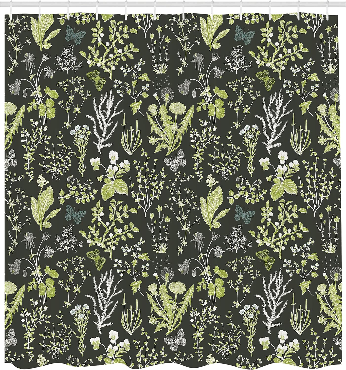 Floral Shower Curtain, Vintage Garden Plants Herbs Flowers Botanical Classic Design Illustration, Cloth Fabric Bathroo W60H190(CM)-1 Pcs
Floral Shower Curtain, Vintage Garden Plants Herbs Flowers Botanical Classic Design Illustration, Cloth Fabric Bathroo W60H190(CM)-1 Pcs
