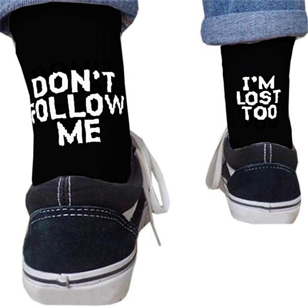 Explosive Socks DON`T FOLLOW ME I AM LOST TOO Cotton Men s Man Male Letters Casual Sokken Funny Style Sale Drosphip One size for 34-43
Explosive Socks DON`T FOLLOW ME I AM LOST TOO Cotton Men s Man Male Letters Casual Sokken Funny Style Sale Drosphip One size for 34-43