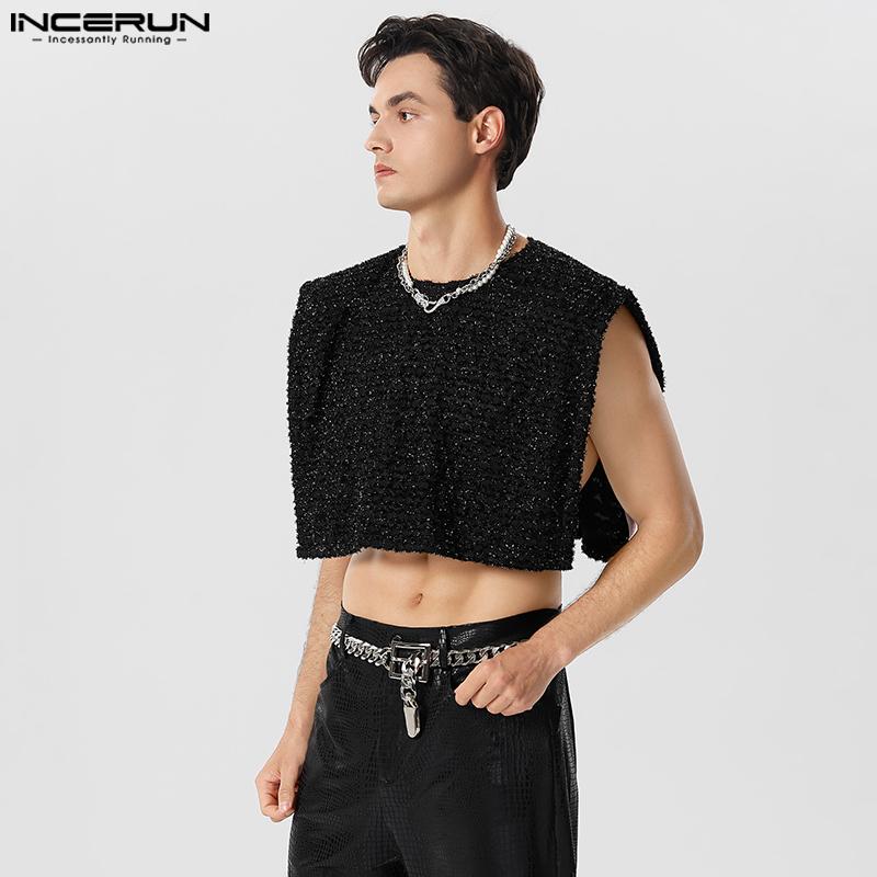 INCERUN Мужской блестящий укороченный жилет без рукавов
INCERUN Мужской блестящий укороченный жилет без рукавов