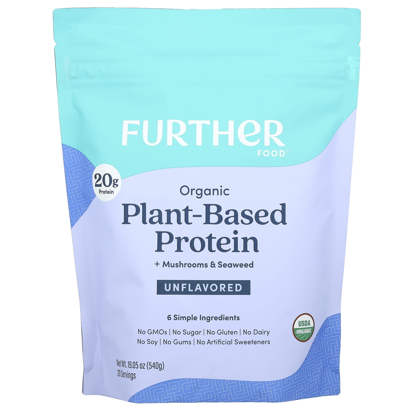 Further Food, Organic Vegetable Protein + Mushroom & Seaweed, Unflavored, 19.05 oz (540 g)
Further Food, Organic Vegetable Protein + Mushroom & Seaweed, Unflavored, 19.05 oz (540 g)