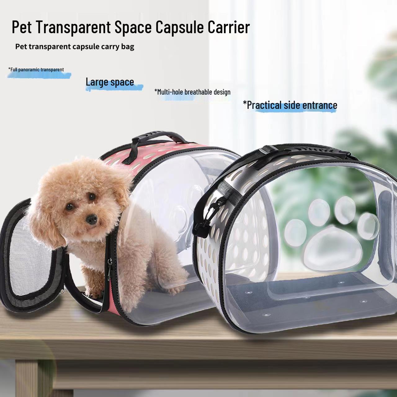 Portable Transparent Cat Capsule Bag: Foldable, Breathable, Crossbody Handbag Black
Portable Transparent Cat Capsule Bag: Foldable, Breathable, Crossbody Handbag Black