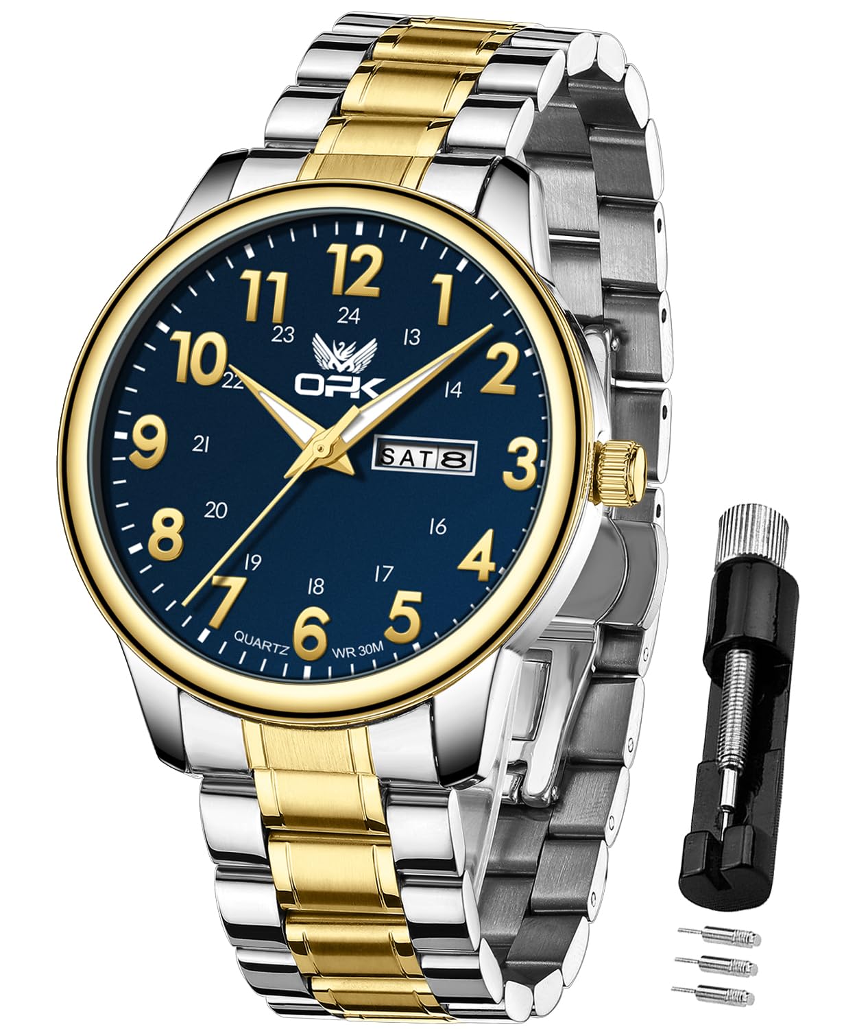 OPK Men s Watch Popular Stylish Waterproof Date Luminous Easy to Read Calendar Quartz Men s Watch Business Student Company Watch for Men Gold & Blue
OPK Men s Watch Popular Stylish Waterproof Date Luminous Easy to Read Calendar Quartz Men s Watch Business Student Company Watch for Men Gold & Blue