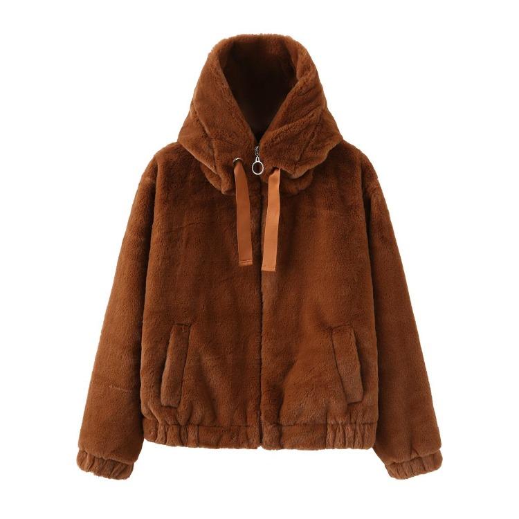 Brown Black Hooded Jacket for Women Warm Wool-like Long Sleeve Coat Casual Stylish Outwear Autumn Winter Outdoor L темно-коричневого
Brown Black Hooded Jacket for Women Warm Wool-like Long Sleeve Coat Casual Stylish Outwear Autumn Winter Outdoor L темно-коричневого