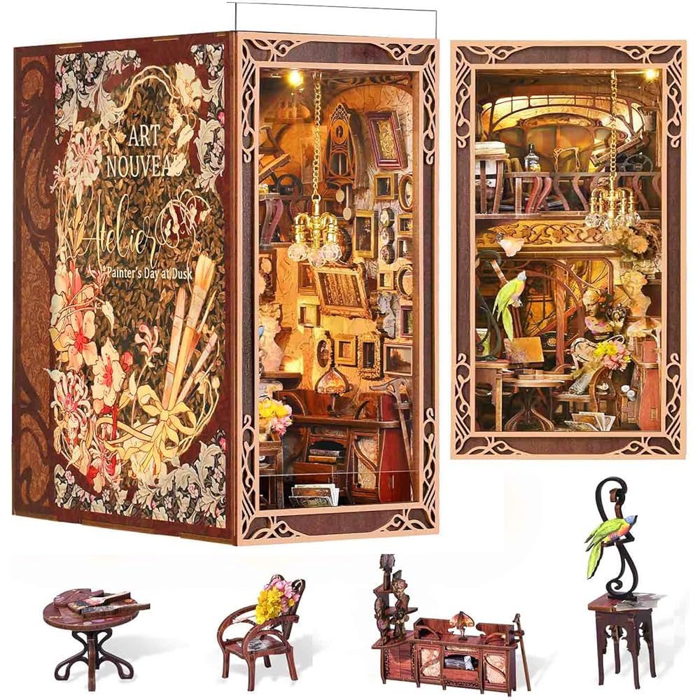 MiniCity DIY Book Nook Kit 3D Miniature House with LED Decoration Woodcraft Bookend for Teens and Adults
MiniCity DIY Book Nook Kit 3D Miniature House with LED Decoration Woodcraft Bookend for Teens and Adults