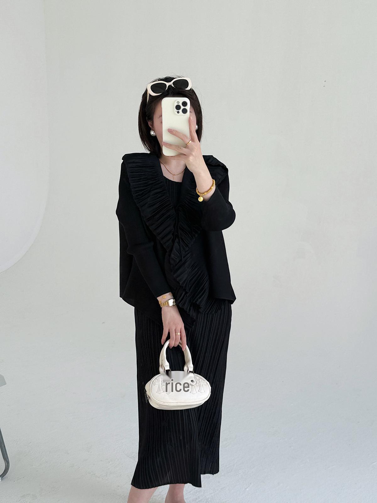 2026 Women s Pleated Ruffle Lapel Jacket & Slimming French Vest Dress Set Vest Dress Only чорний
2026 Women s Pleated Ruffle Lapel Jacket & Slimming French Vest Dress Set Vest Dress Only чорний