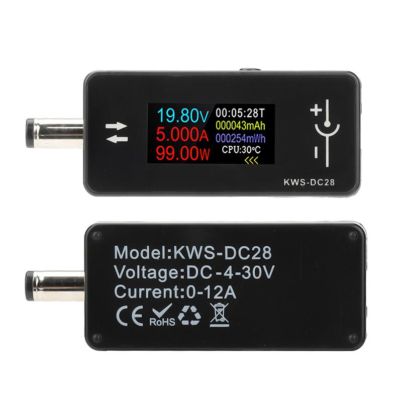 Voltage Ammeter Power Meter Tester 0.96 Inch TFT HD Digital Display DC 5.5*2.5 Interface Current Voltage Detector DC 4~30V 0~12A
Voltage Ammeter Power Meter Tester 0.96 Inch TFT HD Digital Display DC 5.5*2.5 Interface Current Voltage Detector DC 4~30V 0~12A