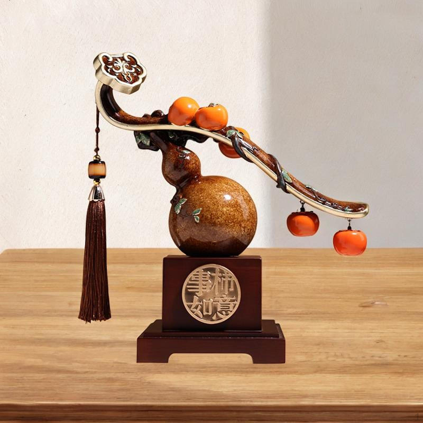 -Persimmon Resin Statue Feng Shui Ornament Collectible Lucky Charm Sculpture Pumpkin Figure for коричневий
-Persimmon Resin Statue Feng Shui Ornament Collectible Lucky Charm Sculpture Pumpkin Figure for коричневий