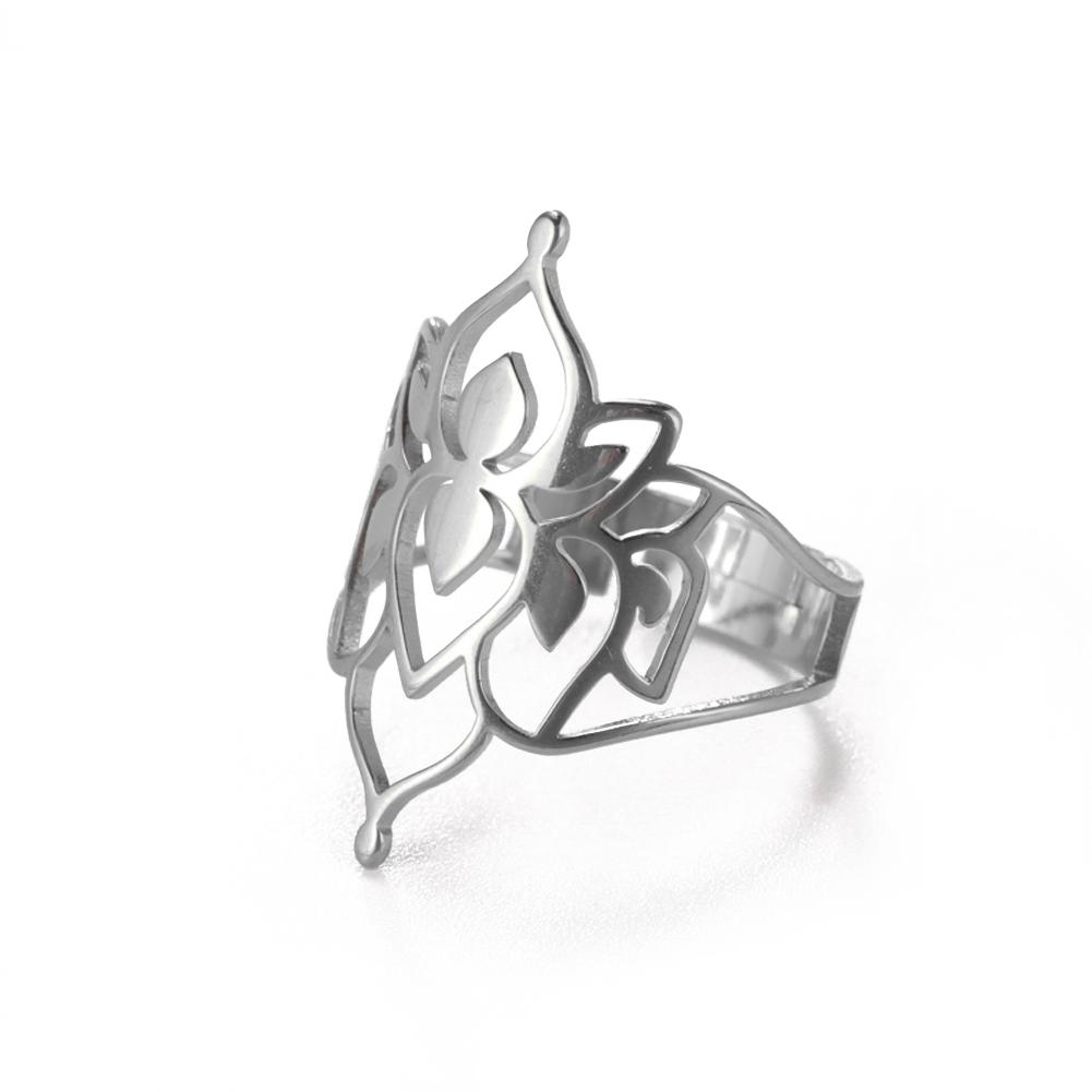 Vintage Hollow Filigree Flower Couple Ring Buddha Lotus Open Rings for Women Stainless Steel Flower of Paradise Jewelry resizable
Vintage Hollow Filigree Flower Couple Ring Buddha Lotus Open Rings for Women Stainless Steel Flower of Paradise Jewelry resizable