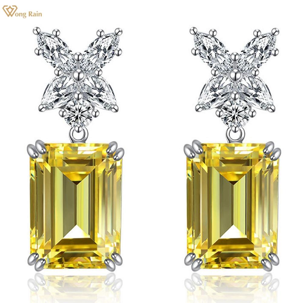 Wong Rain Fashion, 100% стерлинговое серебро 925 пробы, изумрудная огранка AAAAA, цирконы, драгоценные камни, серьги-гвоздики, ювелирные изделия, подарок жёлтый
Wong Rain Fashion, 100% стерлинговое серебро 925 пробы, изумрудная огранка AAAAA, цирконы, драгоценные камни, серьги-гвоздики, ювелирные изделия, подарок жёлтый