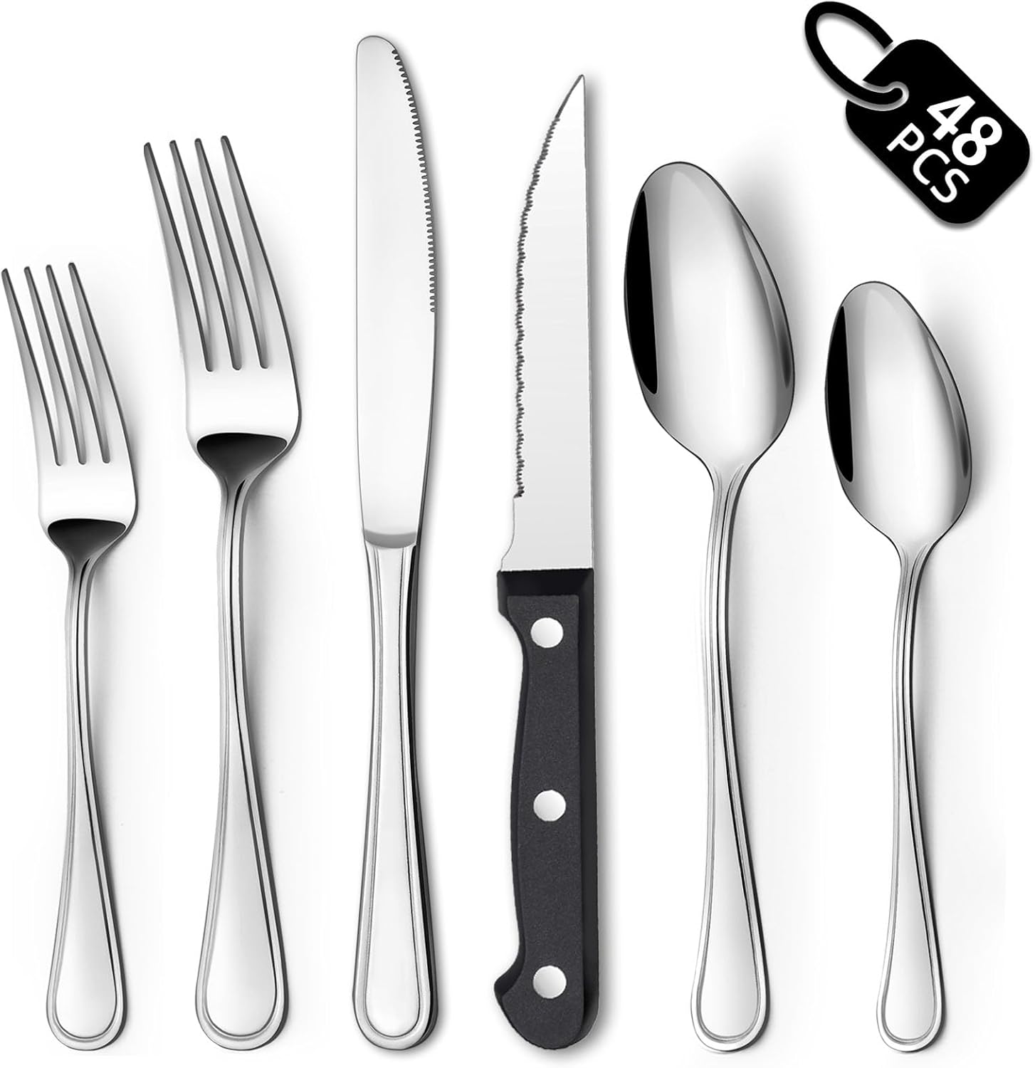 48-Piece Silverware Set, Stainless Steel Silverware Sets for 12, Forks Spoons and Knives Set, Cutlery Set, Polished Flatware Se
48-Piece Silverware Set, Stainless Steel Silverware Sets for 12, Forks Spoons and Knives Set, Cutlery Set, Polished Flatware Se