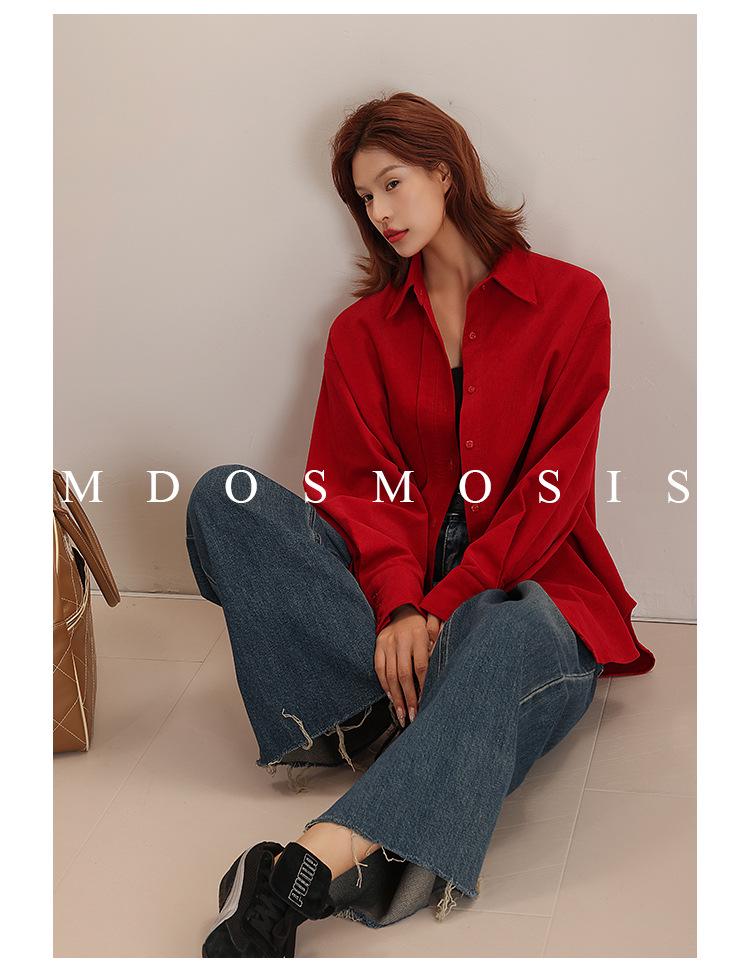 Women s Long Sleeve Washed Corduroy Blouse - Drop/Regular Shoulder, 100% Cotton, Slim Fit, for Spring, Autumn, Winter. Medium
Women s Long Sleeve Washed Corduroy Blouse - Drop/Regular Shoulder, 100% Cotton, Slim Fit, for Spring, Autumn, Winter. Medium
