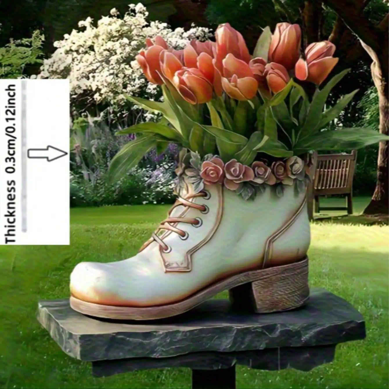 1 шматок яскравої 2D плоскої прикраси для саду черевики та тюльпани - декоративне мистецтво для внутрішнього двору, матеріал для заповнення квіткових горщиків
1 шматок яскравої 2D плоскої прикраси для саду черевики та тюльпани - декоративне мистецтво для внутрішнього двору, матеріал для заповнення квіткових горщиків