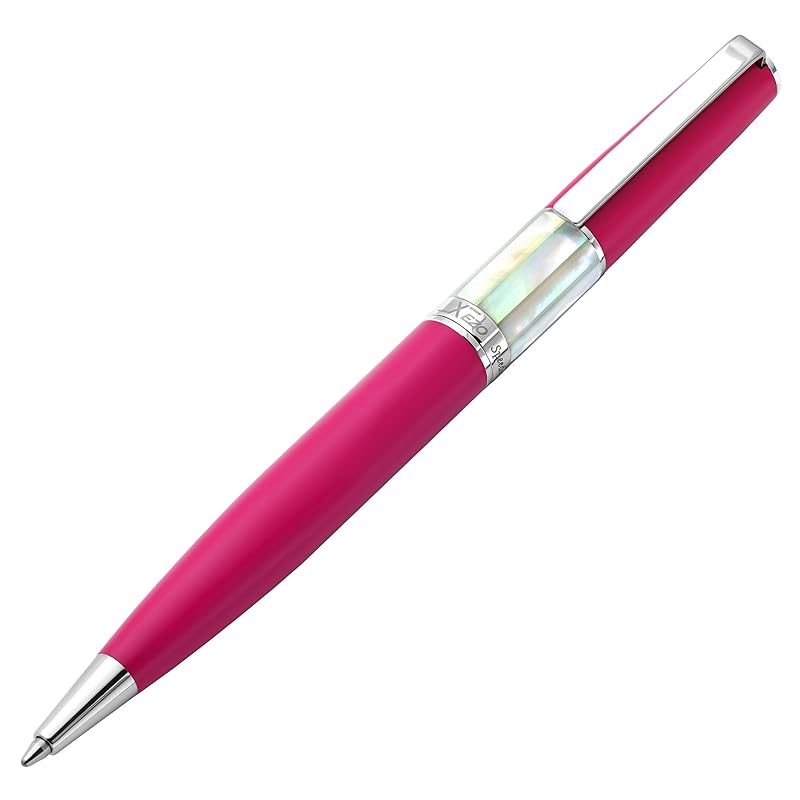 Xezo Speed Master Twist Action medium Ballpoint pen. Matte cerise fuchsia, white mother of pearl. Chrome plated. Lightweight brass body.
Xezo Speed Master Twist Action medium Ballpoint pen. Matte cerise fuchsia, white mother of pearl. Chrome plated. Lightweight brass body.