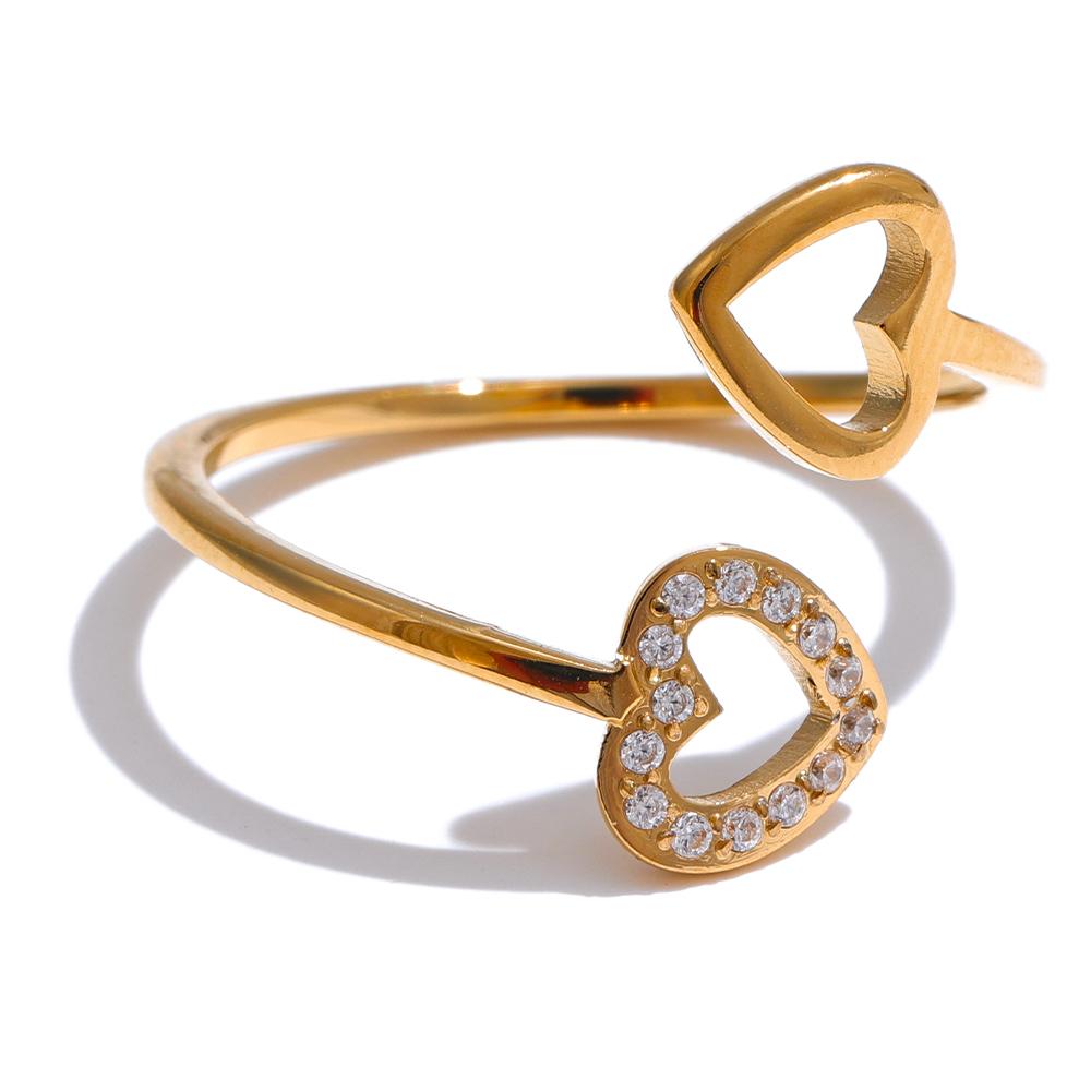 Yhpup Gold & Platinum PVD Plated Stainless Steel Open Adjustable Ring Heart Hollow Fashion Chic Finger Accessories for Women
Yhpup Gold & Platinum PVD Plated Stainless Steel Open Adjustable Ring Heart Hollow Fashion Chic Finger Accessories for Women
