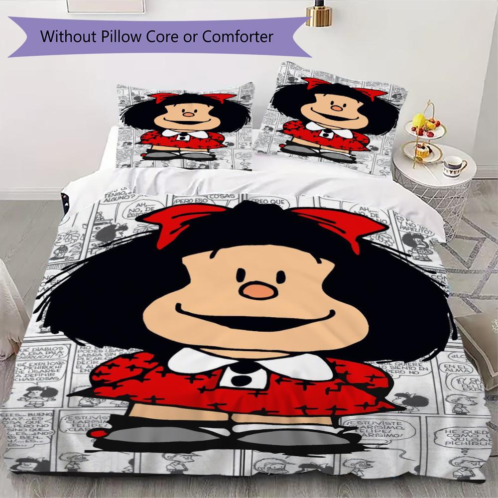 Mafalda Pattern Bedding uilt Set uilt Cover Pillowcase Home Decoration Birthday Gift (1 * duvet cover + 2 * pillowcase without core)78 135x200cm
Mafalda Pattern Bedding uilt Set uilt Cover Pillowcase Home Decoration Birthday Gift (1 * duvet cover + 2 * pillowcase without core)78 135x200cm