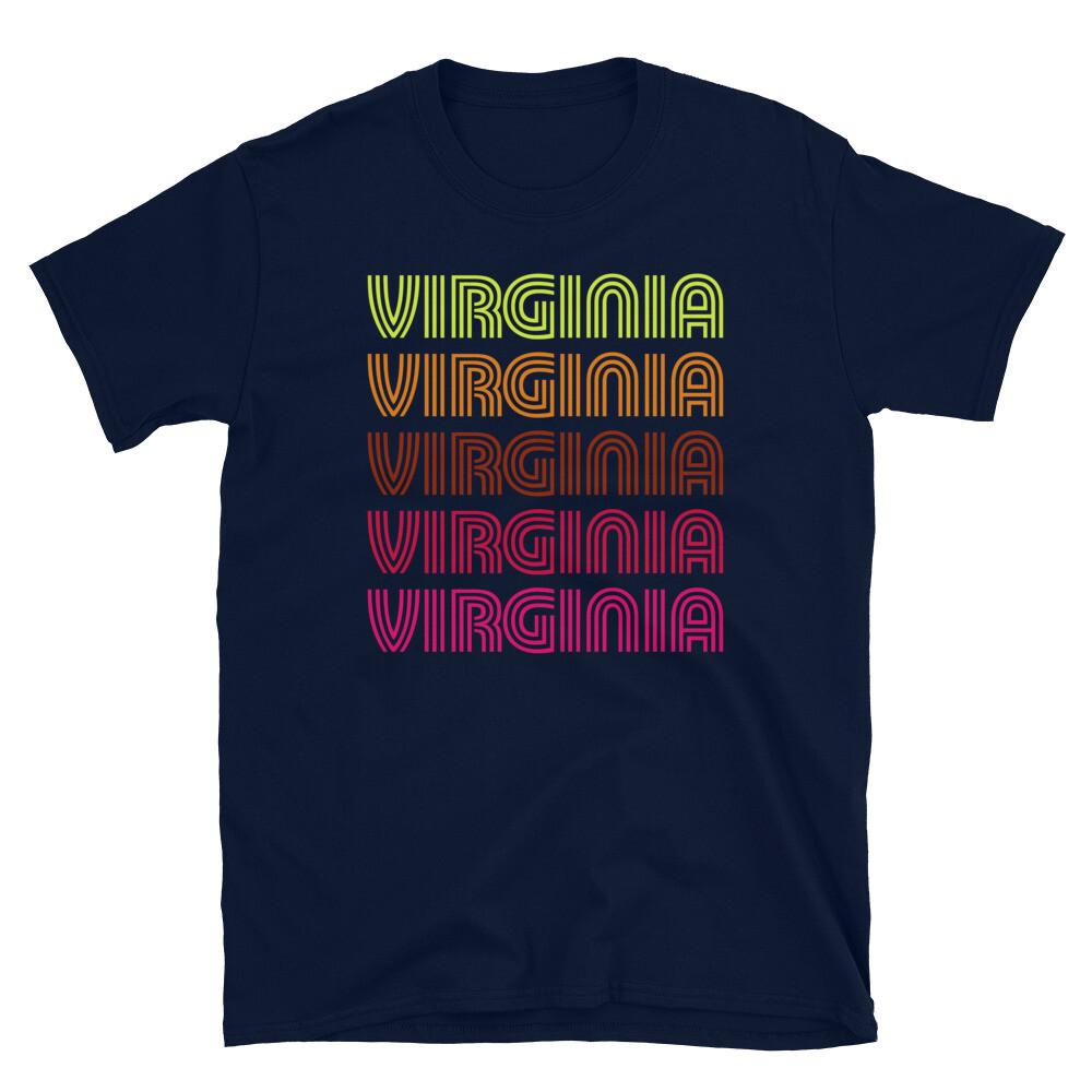 Retro State of Virginia Inline Font Disco Neon Short-Sleeve Unisex T-Shirt 3XL
Retro State of Virginia Inline Font Disco Neon Short-Sleeve Unisex T-Shirt 3XL