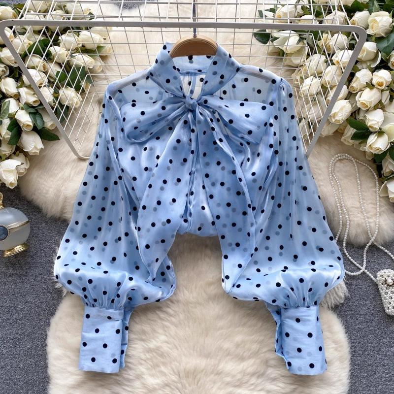 French Retro Socialite Style High-end Polka Dot Shirt for Women In Autumn with Bubble Sleeves and Bow Design, Temperament Top One Size жёлтый
French Retro Socialite Style High-end Polka Dot Shirt for Women In Autumn with Bubble Sleeves and Bow Design, Temperament Top One Size жёлтый