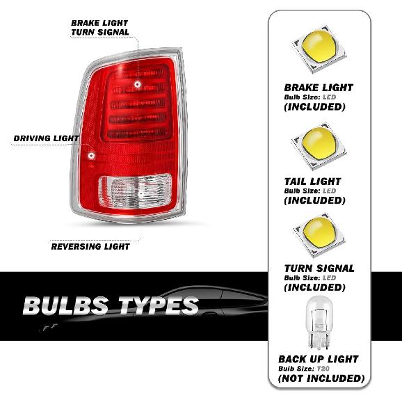 Светодиодный задний фонарь в сборе для 2013-2018 Dodge Ram 1500/2014-2018 Ram 2500 3500 со светодиодными лампами, прозрачный красный рассеиватель правая пассажирская и левая водительская сторона Left Driver Side
Светодиодный задний фонарь в сборе для 2013-2018 Dodge Ram 1500/2014-2018 Ram 2500 3500 со светодиодными лампами, прозрачный красный рассеиватель правая пассажирская и левая водительская сторона Left Driver Side