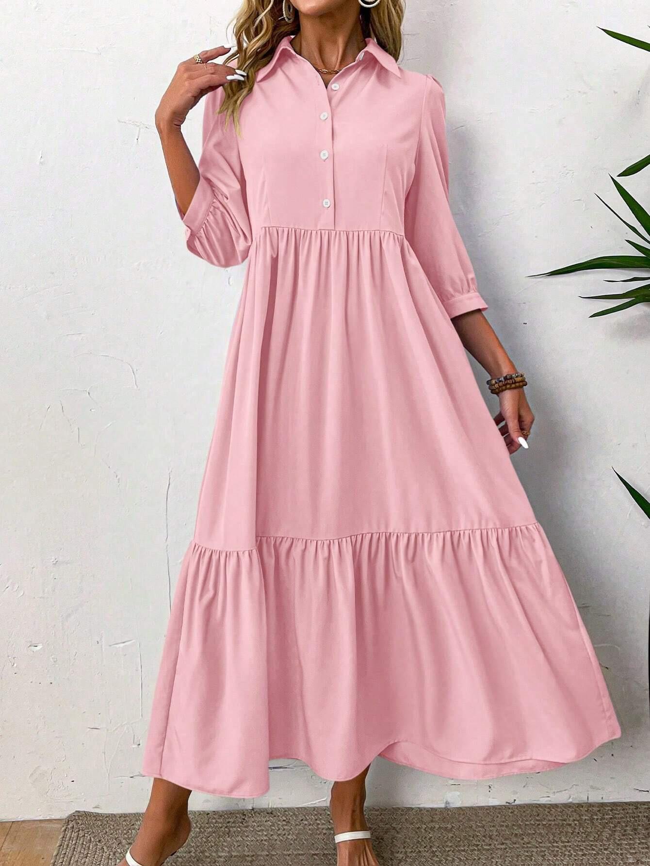 Women s Spring and Autumn New Shirt Dress Women s Elegant Fashion Casual Lapel Pendulum Dress 2XL рожевий
Women s Spring and Autumn New Shirt Dress Women s Elegant Fashion Casual Lapel Pendulum Dress 2XL рожевий