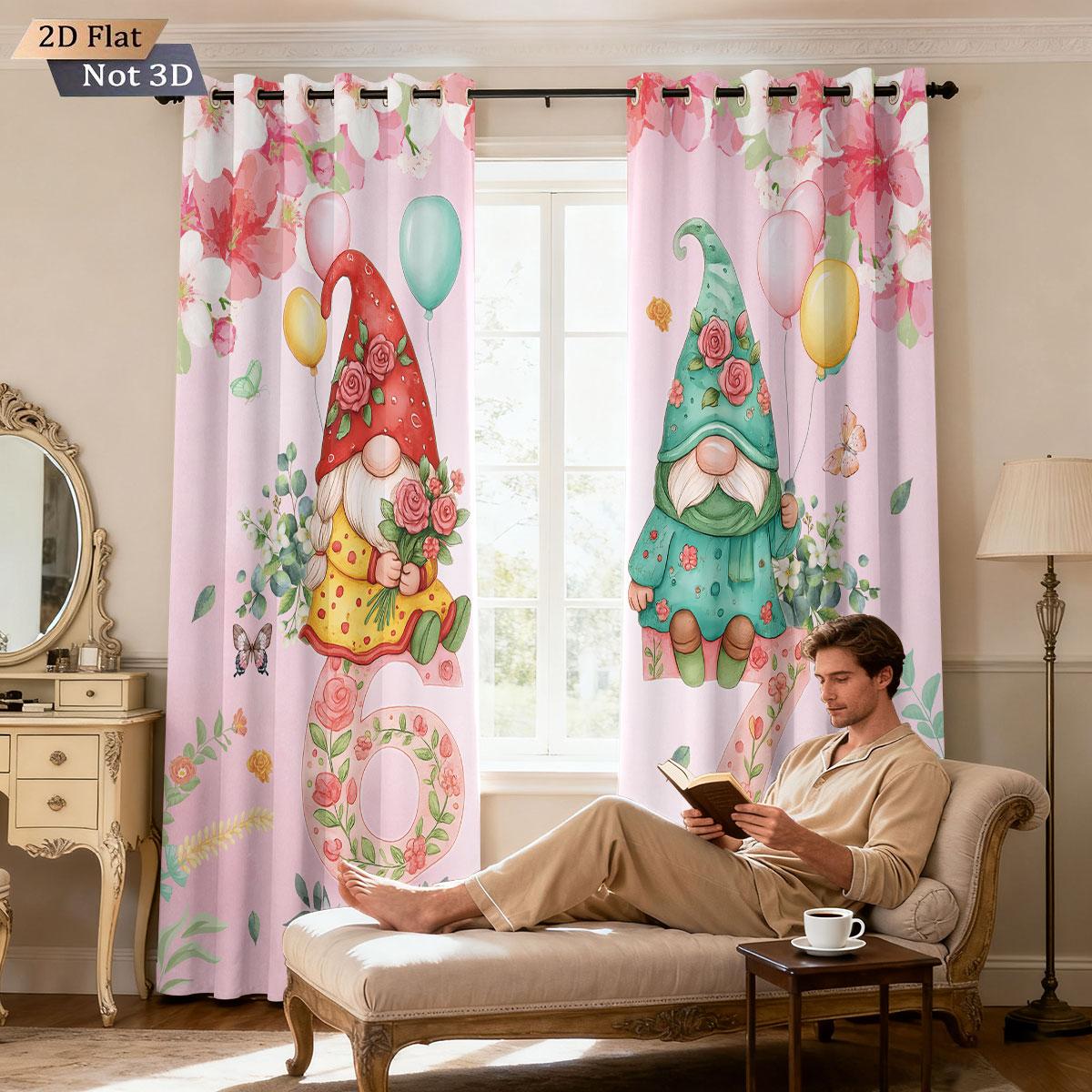 Set Of 2 Valentine Day Pink Goblin Print Perforated Curtains Multiple Size Living Room Insulation Holiday Decoration Curtain With Blackout Polyester W100*H70(CM)-Grommet top&1PCS
Set Of 2 Valentine Day Pink Goblin Print Perforated Curtains Multiple Size Living Room Insulation Holiday Decoration Curtain With Blackout Polyester W100*H70(CM)-Grommet top&1PCS