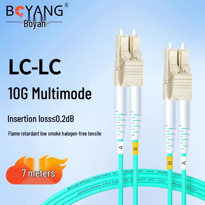 BoYang LC-LC OM3 10 Gigabit Multimode Fiber Optic Patch Cable 7 Meters
BoYang LC-LC OM3 10 Gigabit Multimode Fiber Optic Patch Cable 7 Meters