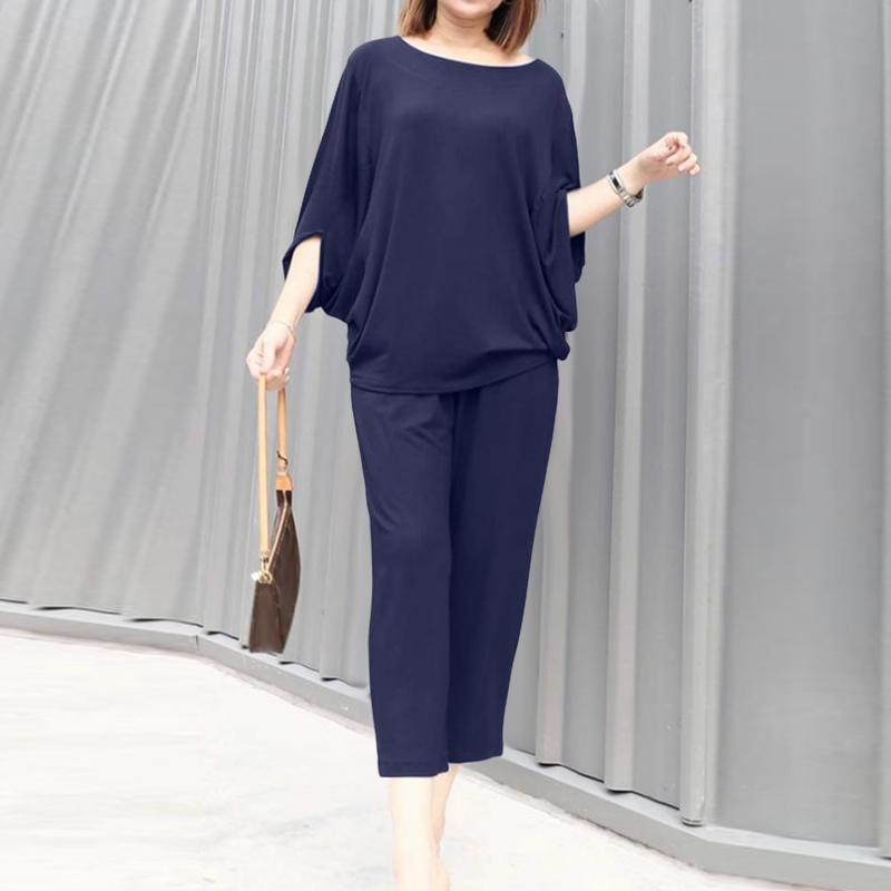 ZANZEA Женские повседневные комплекты из блузки и брюк из двух предметов XL темно-синий
ZANZEA Женские повседневные комплекты из блузки и брюк из двух предметов XL темно-синий
