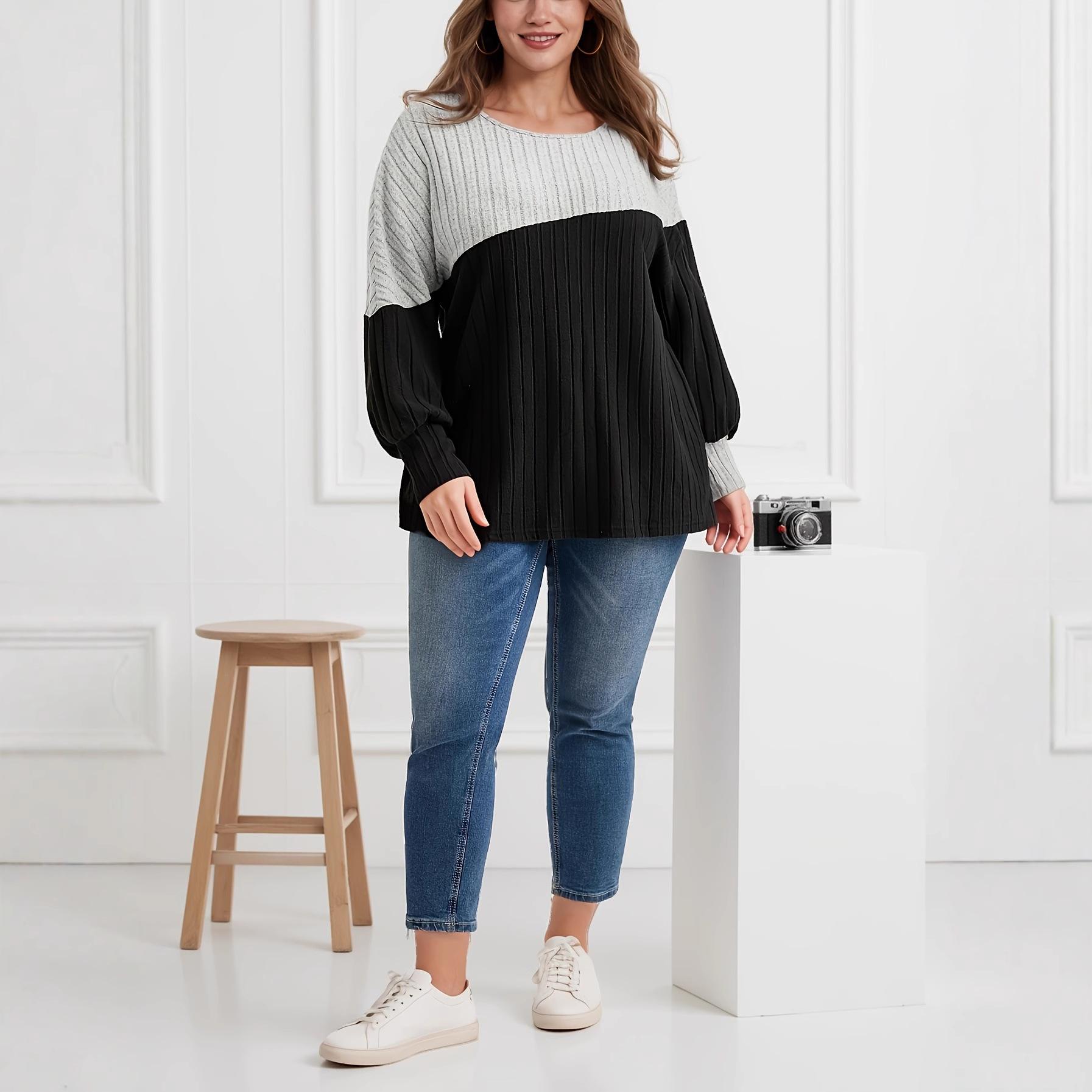 European and American large-size women s clothing bat-sleeved color-matching striped knitted sweater autumn new 1XL серый
European and American large-size women s clothing bat-sleeved color-matching striped knitted sweater autumn new 1XL серый