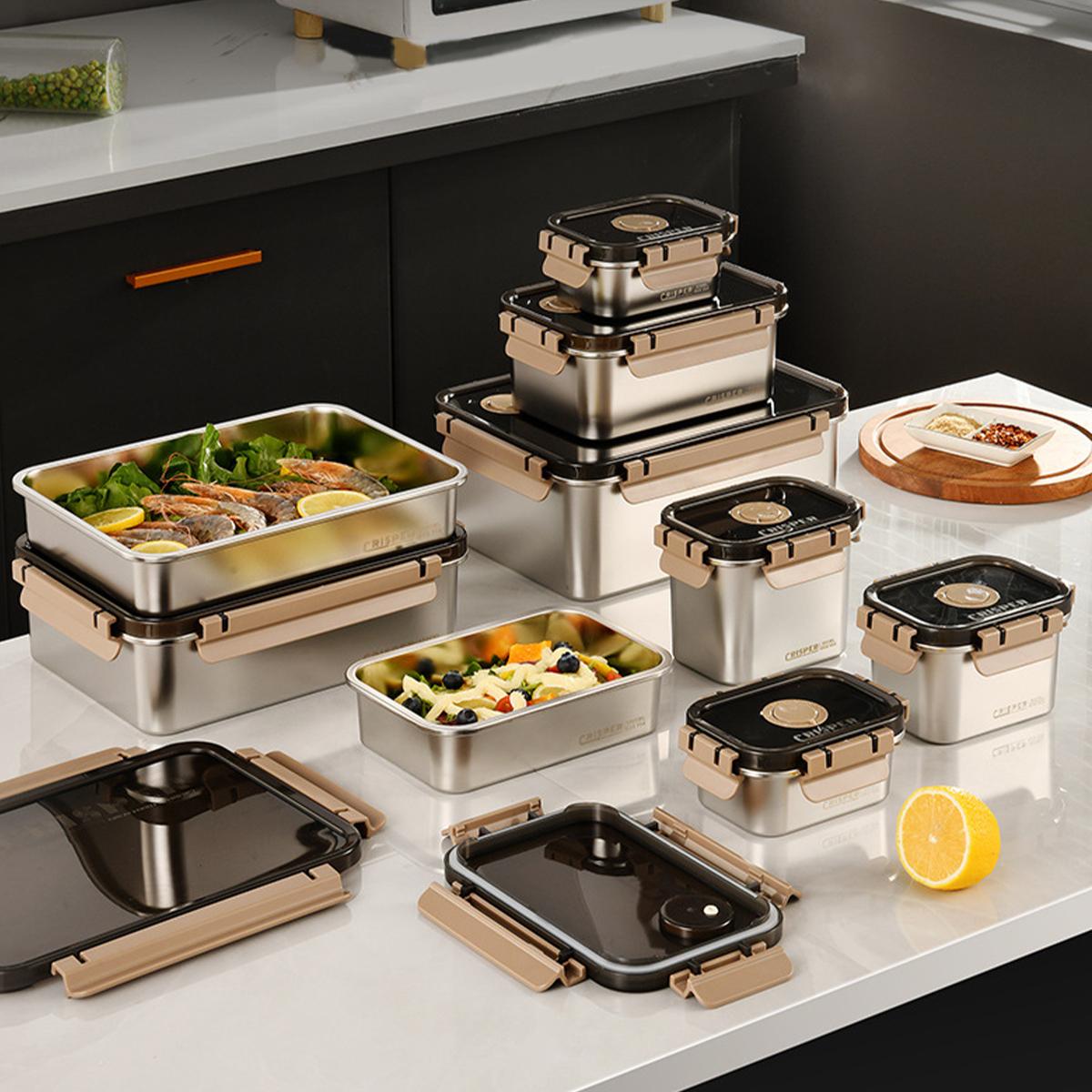 304 Stainless Steel Food Fresh-keeping Box Refrigerator Food Preservation Box Leak-proof Sealed Food Storage Container
304 Stainless Steel Food Fresh-keeping Box Refrigerator Food Preservation Box Leak-proof Sealed Food Storage Container