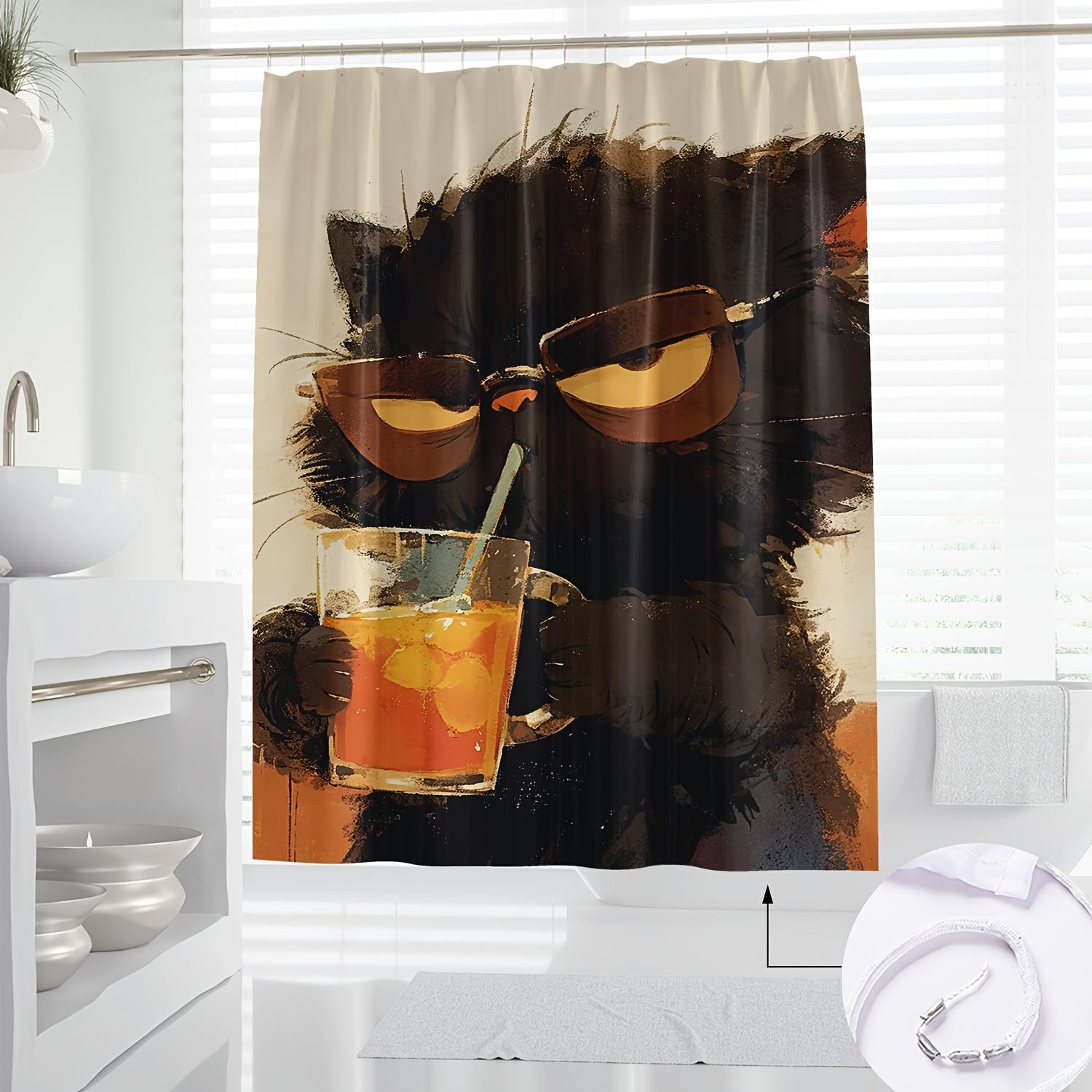 1Pc Novelty Cat Shower Curtain With Hooks, Woven Polyester Bathroom Decor, Water-Resistant Cartoon Digital Print, Machine Washab W60H190(CM)-1 Pcs
1Pc Novelty Cat Shower Curtain With Hooks, Woven Polyester Bathroom Decor, Water-Resistant Cartoon Digital Print, Machine Washab W60H190(CM)-1 Pcs