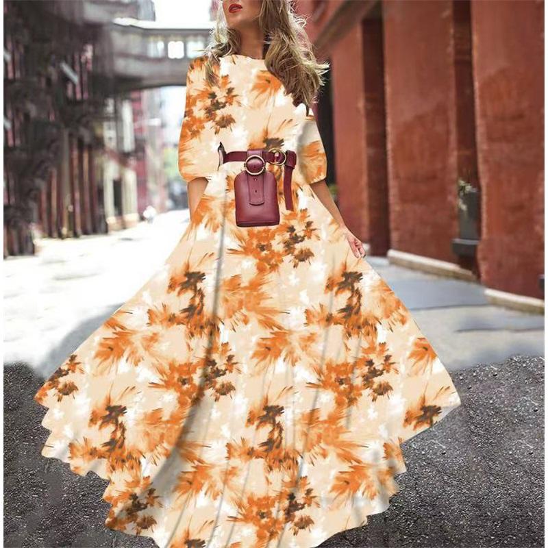 Новое летнее женское платье, принт с круглым вырезом, талия, темперамент с длинным рукавом, праздничный стиль, свободная длинная юбка XL
Новое летнее женское платье, принт с круглым вырезом, талия, темперамент с длинным рукавом, праздничный стиль, свободная длинная юбка XL