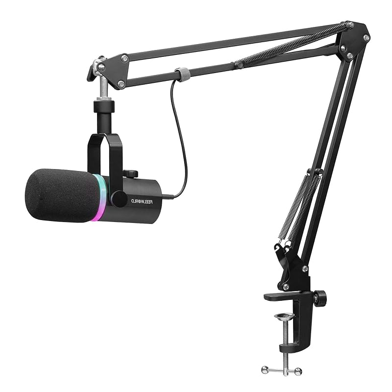 FEELWORLD PM1-AS XLR/USB Metal Dynamic Microphone RGB Light Effect Unidirectional for Blog, Recording, Gaming, Live Streaming (With Cantilever
FEELWORLD PM1-AS XLR/USB Metal Dynamic Microphone RGB Light Effect Unidirectional for Blog, Recording, Gaming, Live Streaming (With Cantilever