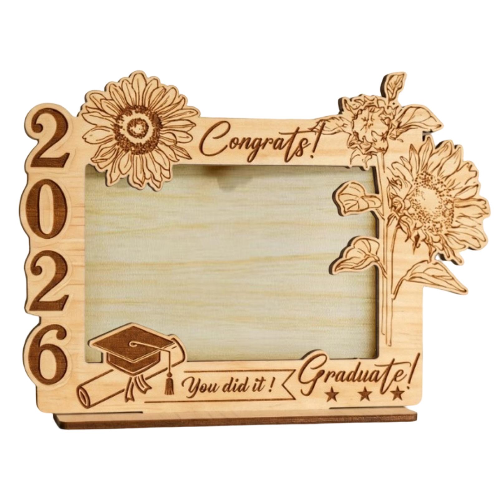 Wooden Graduation Photo Frame 2026 Year Display Stand with Floral Engraving and Congratulatory Text for Graduate Keepsake Decoration One Size
Wooden Graduation Photo Frame 2026 Year Display Stand with Floral Engraving and Congratulatory Text for Graduate Keepsake Decoration One Size