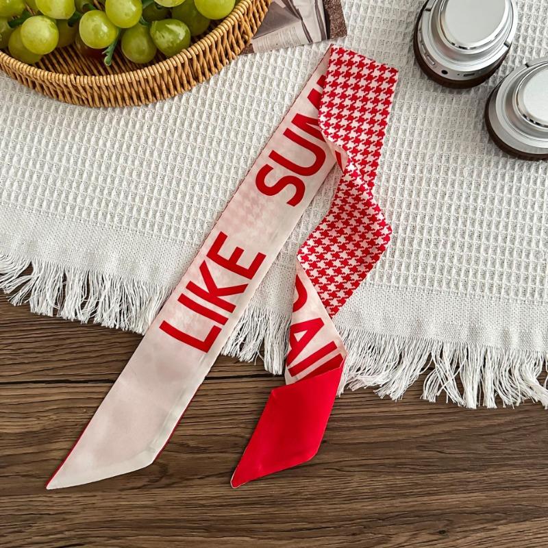 Шелковый шарф универсальный галстук бант для волос плетеная повязка для волос завязанная лента для сумки с рубашкой маленький воротник шелковый шарф пояс