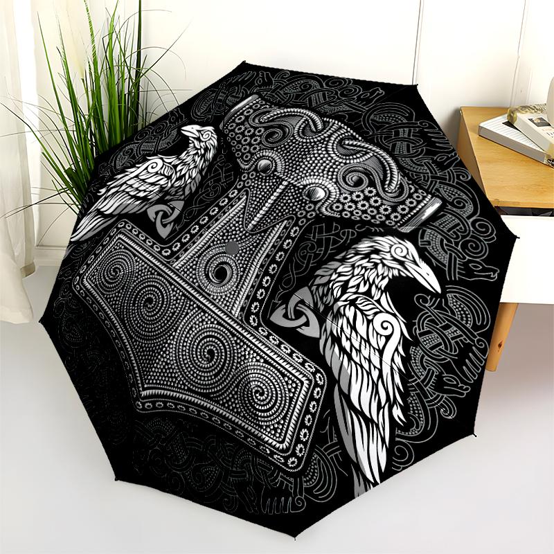 1PC Viking theme Umbrella Portable Folding Umbrella Iron Frame Hole Bone Structure Outdoor Home Umbrella A6
1PC Viking theme Umbrella Portable Folding Umbrella Iron Frame Hole Bone Structure Outdoor Home Umbrella A6