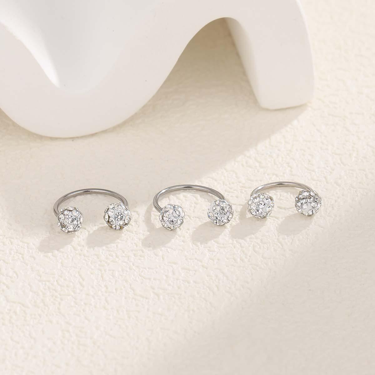 Супер Вспышка Полная Закладка C-образные Серьги-пусеты для козелка, Женские Двусторонние Резьбовые Глиняные Шарики с Закладкой из Титановой Стали, Изысканные и Простые Серьги