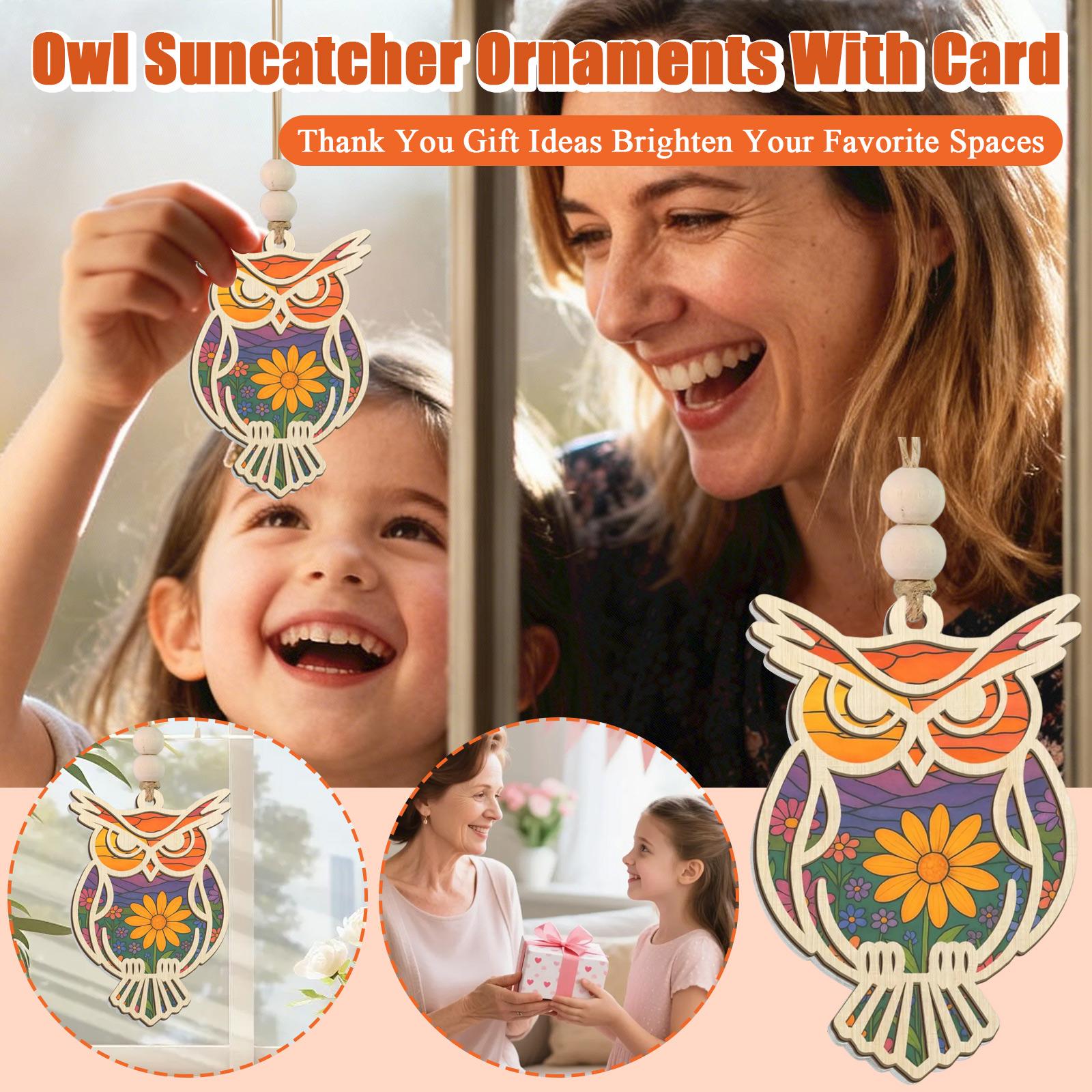 Owl Suncatcher Ornaments With Card ,Thank You Gift Ideas, one size
Owl Suncatcher Ornaments With Card ,Thank You Gift Ideas, one size