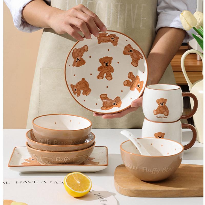 Столовая посуда Lovely Bear Керамическая обеденная тарелка Миска для рисового супа Прямоугольная тарелка для суши Кружка для молока Подходит для микроволновой печи
Столовая посуда Lovely Bear Керамическая обеденная тарелка Миска для рисового супа Прямоугольная тарелка для суши Кружка для молока Подходит для микроволновой печи