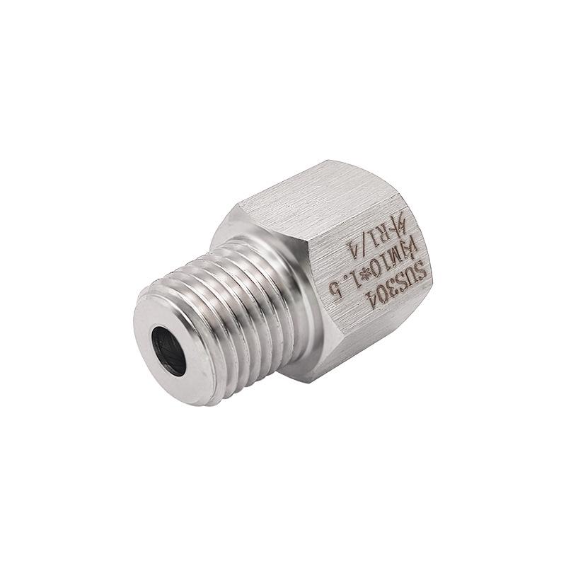 Stainless Steel Thread Adapter Reducer: Female M10X1.5 to Male R1/4 BSPT (0835)
Stainless Steel Thread Adapter Reducer: Female M10X1.5 to Male R1/4 BSPT (0835)