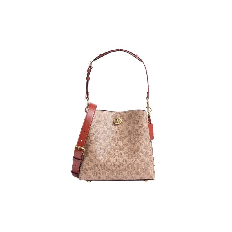 COACH Willow 22 bucket bag hand-held crossbody leather shoulder bag women s red brown with brown presbyopia коричневий
COACH Willow 22 bucket bag hand-held crossbody leather shoulder bag women s red brown with brown presbyopia коричневий