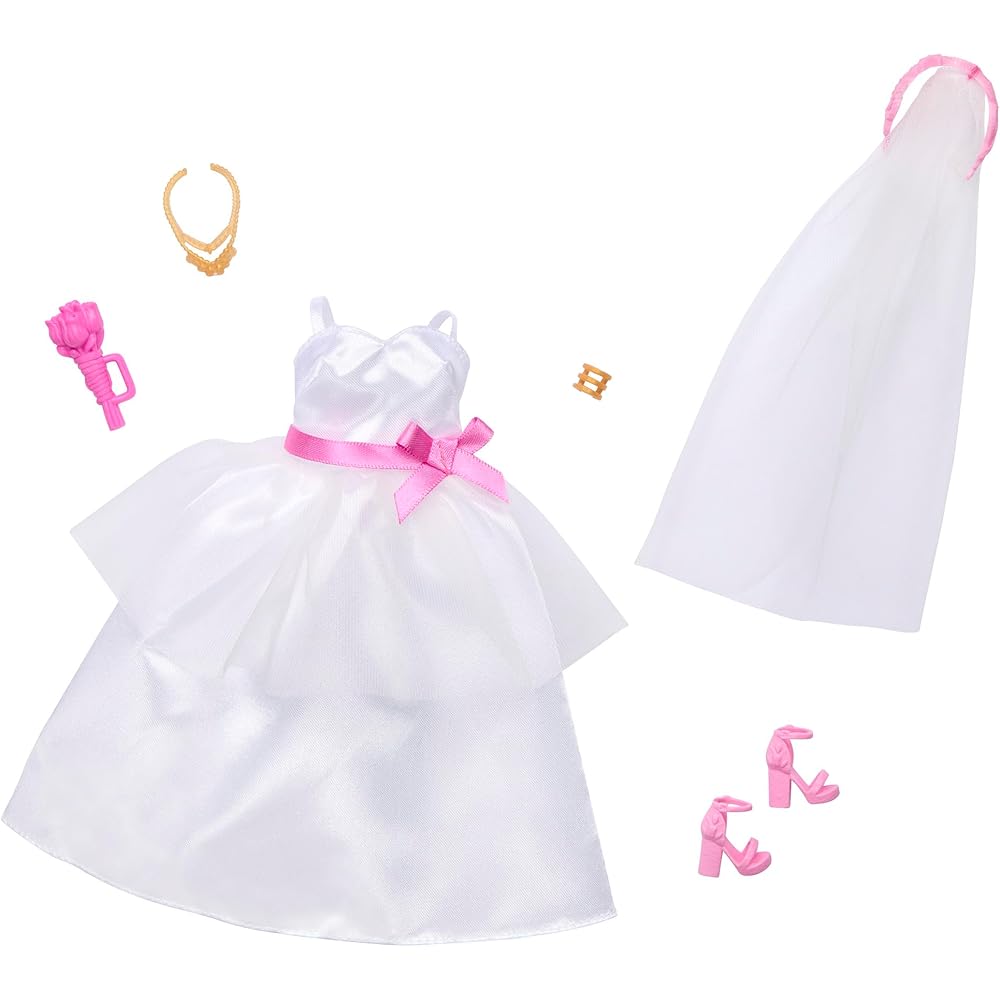 Barbie Fashion Pack Wedding Dress and Veil Outfit Set for Dolls Accessories for Pretend Play White
Barbie Fashion Pack Wedding Dress and Veil Outfit Set for Dolls Accessories for Pretend Play White