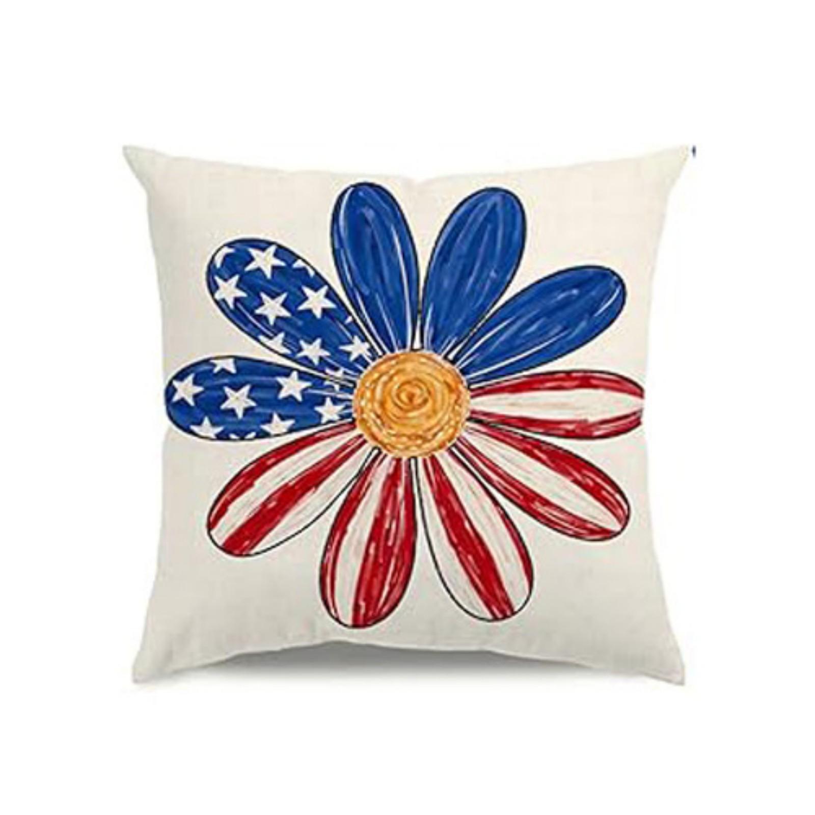 Decorative Throw Pillow Cover 45x45cm with Star and Stripe Flower Pattern for Independence Day Home Accent Cushion Case One Size
Decorative Throw Pillow Cover 45x45cm with Star and Stripe Flower Pattern for Independence Day Home Accent Cushion Case One Size