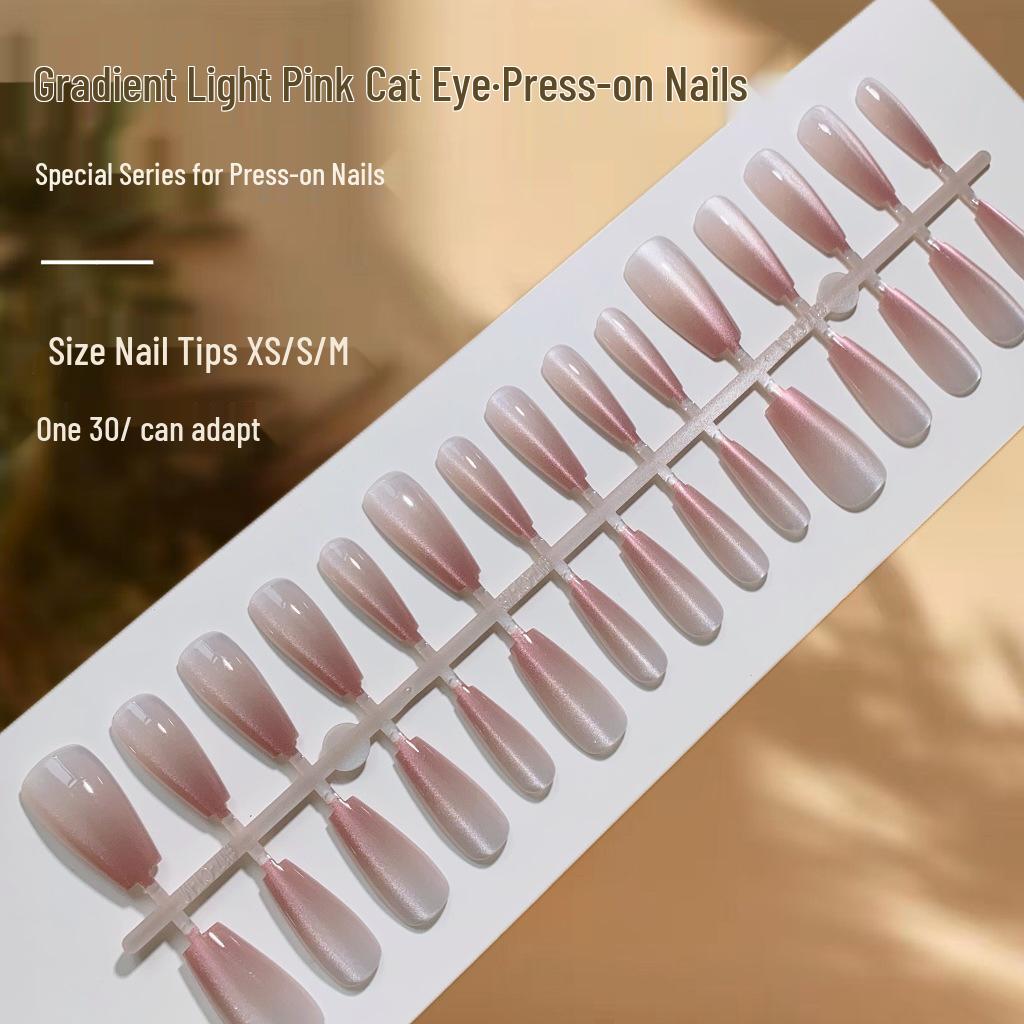 Gradient Cat Eye Light Pink & White Removable Fake Nails - Versatile, Simple, Wearable Nail Art Tips
Gradient Cat Eye Light Pink & White Removable Fake Nails - Versatile, Simple, Wearable Nail Art Tips