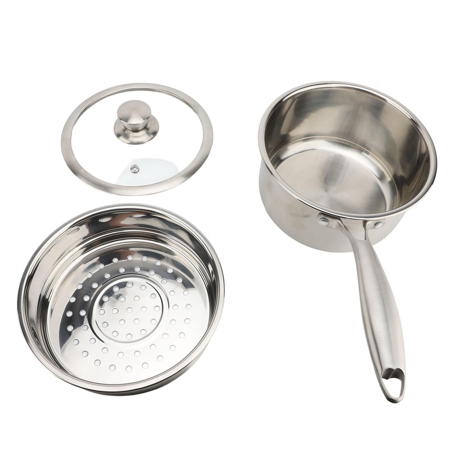 Kitchen Saucepan 304 Stainless Steel Multipurpose Small Soup Milk Pot with Glass Lid Steaming Tray L(for 6.5-9kg)
Kitchen Saucepan 304 Stainless Steel Multipurpose Small Soup Milk Pot with Glass Lid Steaming Tray L(for 6.5-9kg)