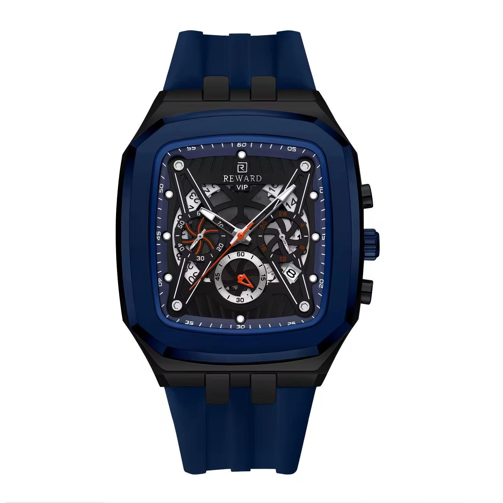 Fashion Men s Square Quartz Watch Multifunctional Chronograph Luminous Waterproof Casual Sport Wristwatch with Silicone Strap темно-синього кольору
Fashion Men s Square Quartz Watch Multifunctional Chronograph Luminous Waterproof Casual Sport Wristwatch with Silicone Strap темно-синього кольору