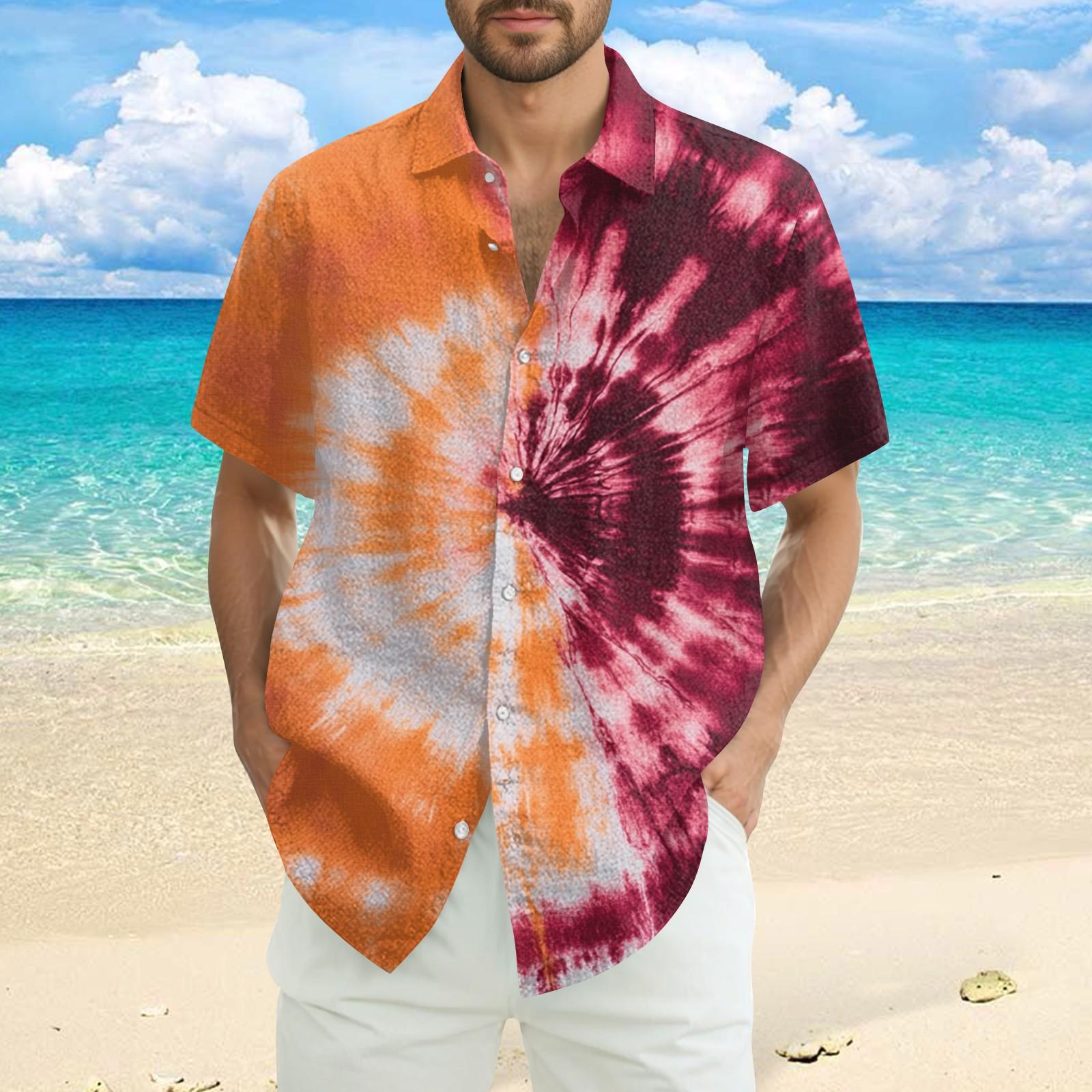 Мужская модная свободная пляжная рубашка с коротким рукавом и принтом тай-дай S шафрановый
Мужская модная свободная пляжная рубашка с коротким рукавом и принтом тай-дай S шафрановый