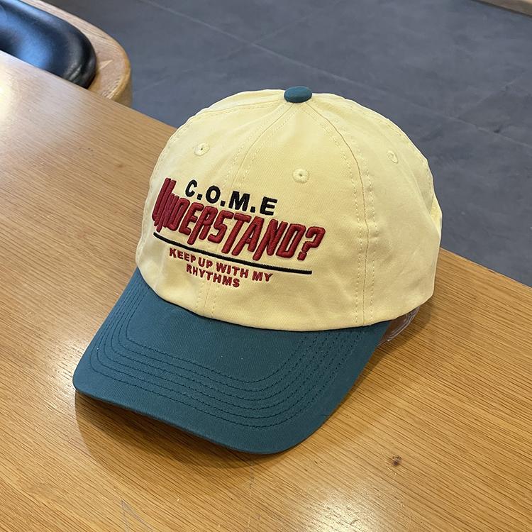 Soft Cotton Color Blocked Baseball Cap for Men Women Korean Embroidery Letters Peaked Hat Outdoor Sports Sunshade Street Hats Adjustable жовтий
Soft Cotton Color Blocked Baseball Cap for Men Women Korean Embroidery Letters Peaked Hat Outdoor Sports Sunshade Street Hats Adjustable жовтий