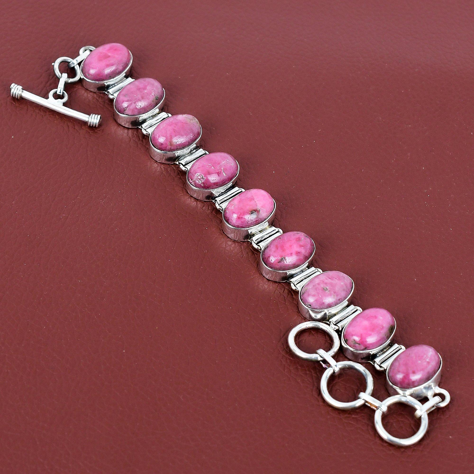 Rhodonite gemstone bracelet handmade unique design jewelry 925 sterling silver bracelet adjustable chain bracelet gifts for her boho jewelry Adjustable
Rhodonite gemstone bracelet handmade unique design jewelry 925 sterling silver bracelet adjustable chain bracelet gifts for her boho jewelry Adjustable