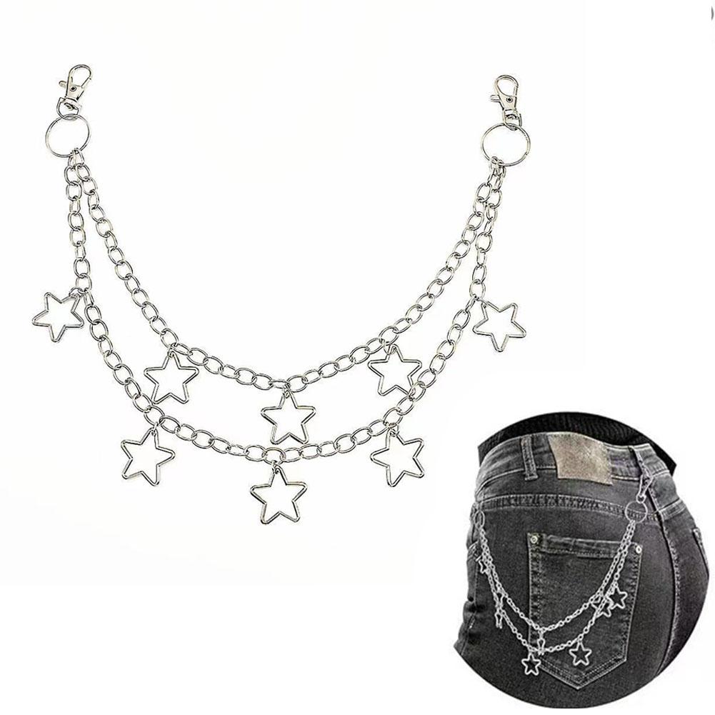 Star Pendant Metal Pants Chain Women Men Hip Hop Multilayer Chain Star For Bag Pendant Chain Ta L2F3 Silvery-One size
Star Pendant Metal Pants Chain Women Men Hip Hop Multilayer Chain Star For Bag Pendant Chain Ta L2F3 Silvery-One size