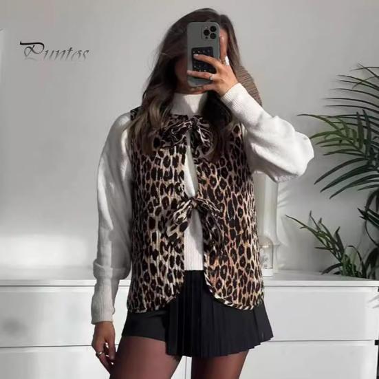 Женский жилет на шнуровке с узлом Декор с леопардовым принтом Slim Fit без рукавов Повседневный кардиган с круглым вырезом Женский жилет Клубный вечерние повседневный топ S
Женский жилет на шнуровке с узлом Декор с леопардовым принтом Slim Fit без рукавов Повседневный кардиган с круглым вырезом Женский жилет Клубный вечерние повседневный топ S